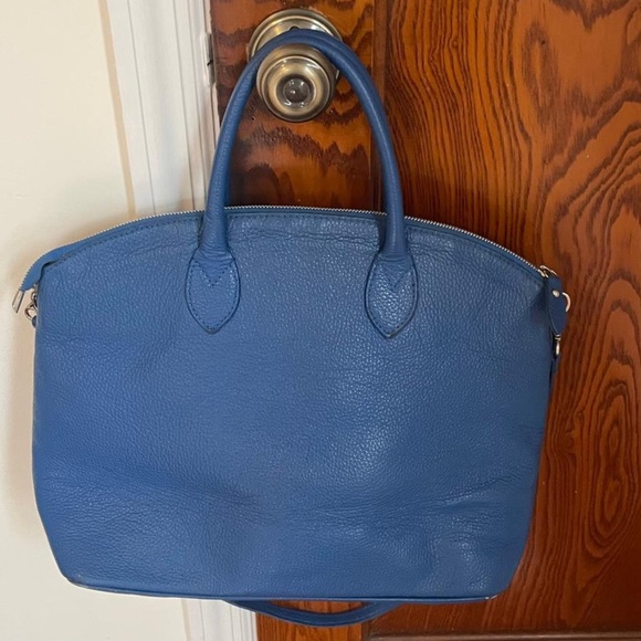 Cobalt blue LEATHER bag from Italy - Picture 1 of 7